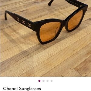 CHANEL Black and Gold Sunglasses